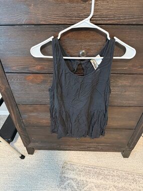 Mimi Chica Black Ruffle-Hem Sleeveless Tank